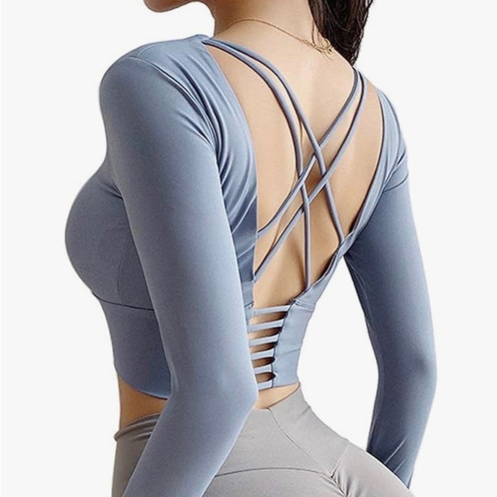 Blue athletic Criss Cross longsleeve. Size Xs